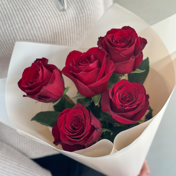 5 шикарных импортных роз 